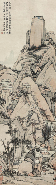 图3 弘仁《西园坐雨图》