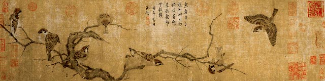 《寒雀图》局部