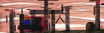    大漠浩歌——大漠神经之二（国画） 1995年 周韶华