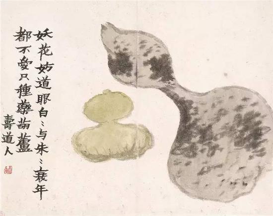   图2 花卉硕果图 清 金农 册页 纸本设色 24.6×30.9cm 1761年 中国国家博物馆