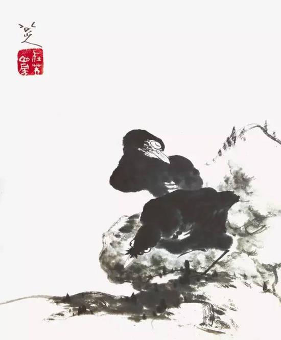   《山水花鸟》册页之一