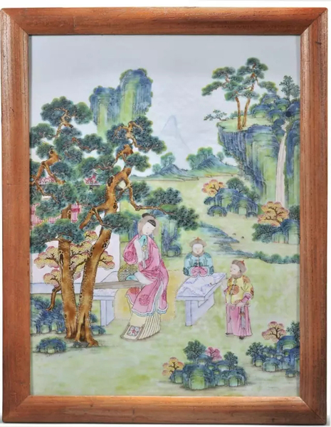 3899 清乾隆 粉彩清装仕女婴戏图瓷板挂屏 42.7×33.2 RMB:80,000-120,000