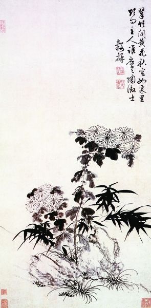 翠竹黄花图（中国画）王彀祥