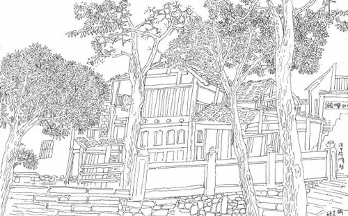 李肇瑜的硬笔线描及作品欣赏