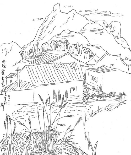 李肇瑜的硬笔线描及作品欣赏