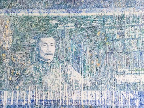 余旭鸿 夜光——鲁迅 130cm&times;110cm 油画 2011年