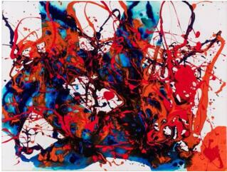山姆・弗朗西斯（美国，1923-1994） 《无题（SF94-020）》 丙烯 纸张 画布 板 69 × 92 cm.  1994年作