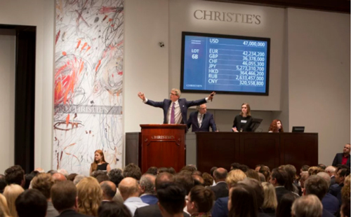 5月的佳士得(纽约)战后及当代艺术夜场拍卖现场。图片：Christie's