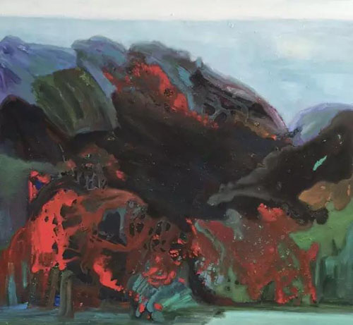 钟鼎 《幻境》135x135cm 雨露麻丙烯油画 2017年