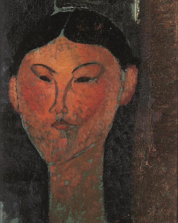   1915年莫迪利亚尼所绘的《比阿特丽斯·黑斯廷斯》