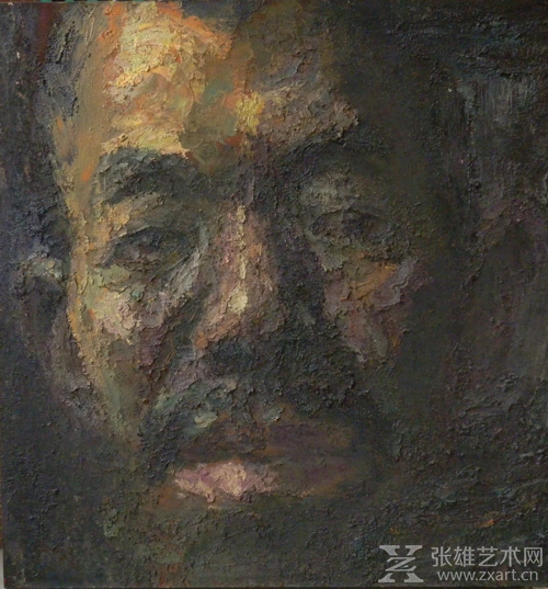 谢太为《无言》150×150cm布面油画（2009年）