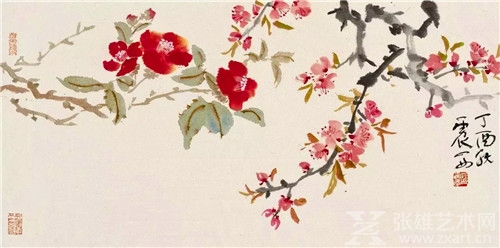 花月正春风  35cm×68cm  纸本设色  2017