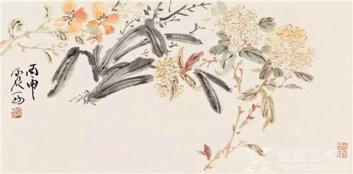 园圃杂花 45X69  纸本水墨2016