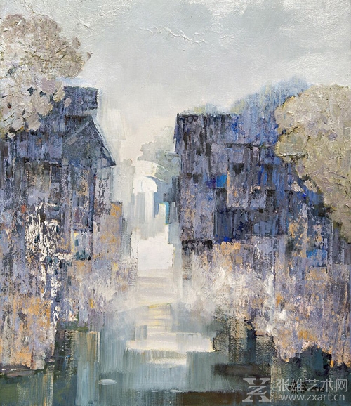 《江南晨雾系列之一》 油画 2016年  75x65cm