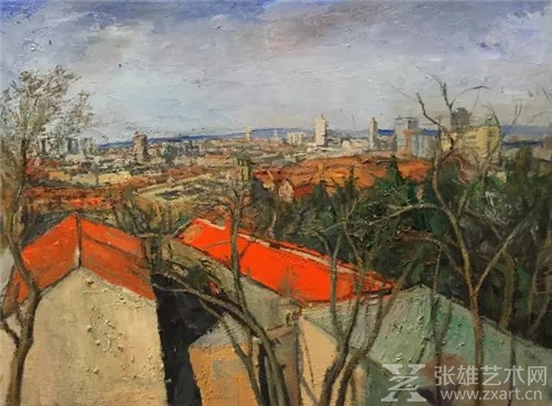 《海滨城市3 》80X60cm2015年 布面油画