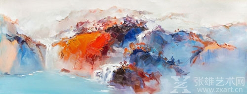 《意境之一》 油画    作品尺寸： 70x180cm