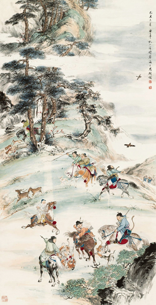 孔小瑜1949年作《出猎图》