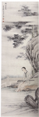 《桐荫抚琴图》：桐荫之下抚琴纳凉的惬意画境