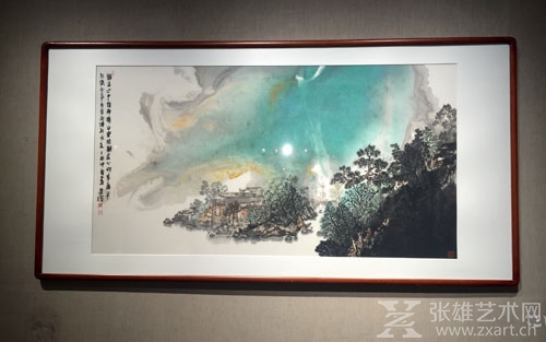 梁明大泼墨山水画《闽壑烟岚》在厦门展出