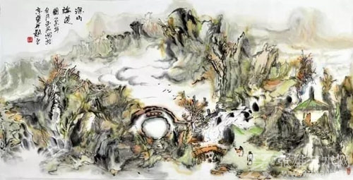 《深山论道图》136cmx70cm 2015