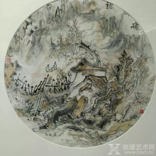   秋山论道图直经50㎝