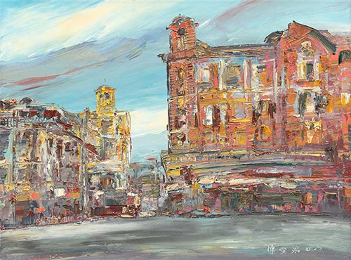 陈燮君，《儿时记忆》，60cm×80cm