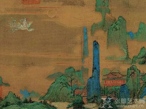   《仙山楼阁图》局部 赵伯驹