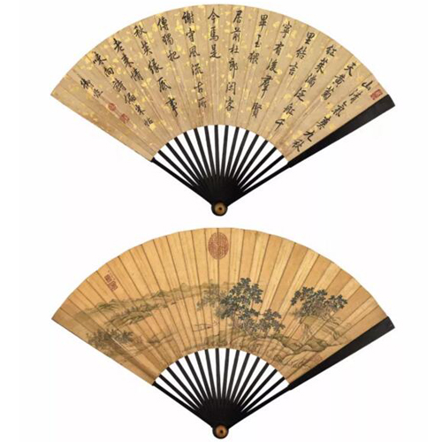 明 仇英（传） 《山清水静》 设色金笺 成扇 19 x 52.5 cm. 估价：港元 600,000 -800,000