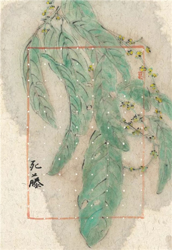 章燕紫《死藤》01，纸本水墨，20×30cm，2016