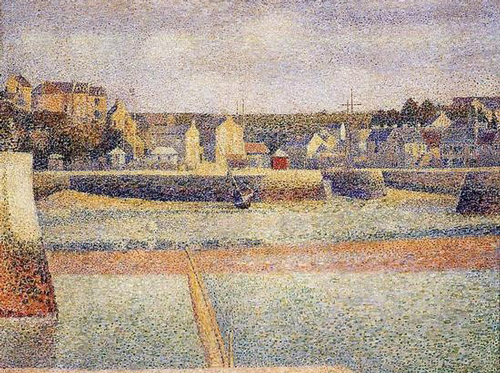 修拉 Georges Seurat - Port-en-Bessin， The Outer Harbor， Low Tide　　