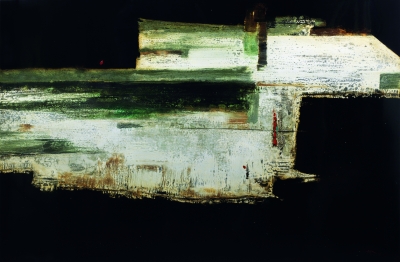 徽州·寂夜（漆画） 120×180厘米  胡本七