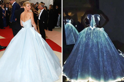 Claire Danes, Met Gala 2016 (左图摄影：Taylor Hill, Getty Images)