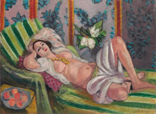 亨利・马蒂斯 (1869 -1954) 《侧卧的宫娥与玉兰花》