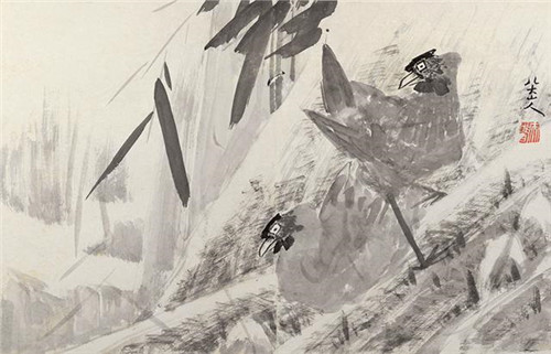八大山人《杂图图册》，纸本水墨，30×47cm，清，故宫博物院藏