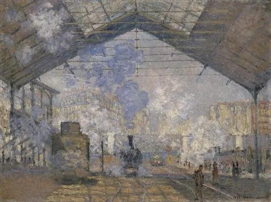 圣拉扎尔车站，布面油画，104 ×75cm，1894年