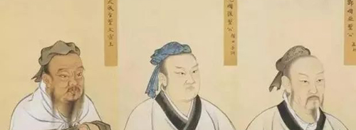 南薰殿的古人像:孔子,颜回,孟子