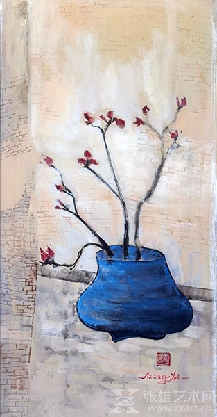 《富贵平安》40x80cm 油画布 油画颜料 丙烯颜料 2011年5月