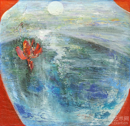 《敬朝阳》60x60cm 油画布 油画颜料 丙烯颜料 2015年7月