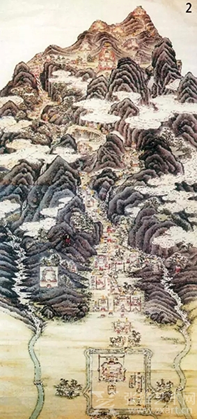 《泰山寺庙图》