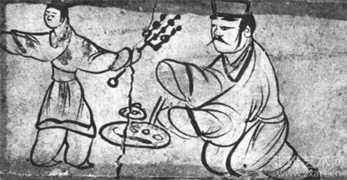 《进食》  六号墓中室西壁