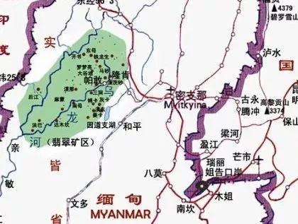   缅甸翡翠矿区示意图