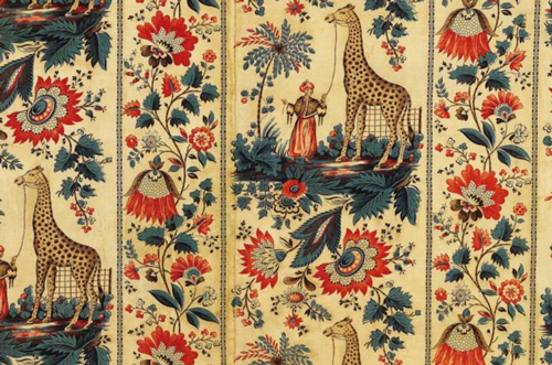 Detail of block-printed furnishing fabric, 1826-30. In the collection of the Musée de l'Impression sur Étoffes, Mulhouse.