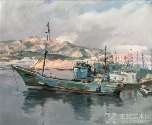 陈升起《 东川渔港》50x60cm2017年 布面油画