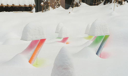 作品snow pallet位于札幌花园皇宫酒店的院子里 图片版权归toshihiko shibuya所有