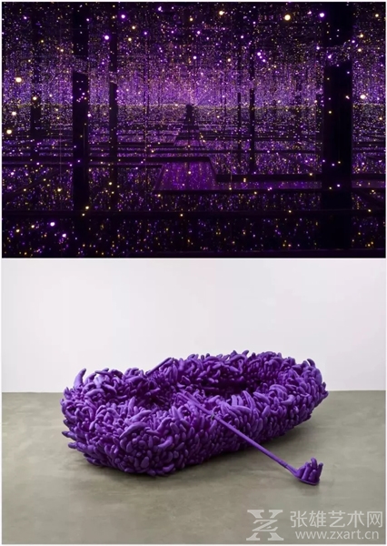 草间弥生紫色版「无限镜屋」装置及早年作品