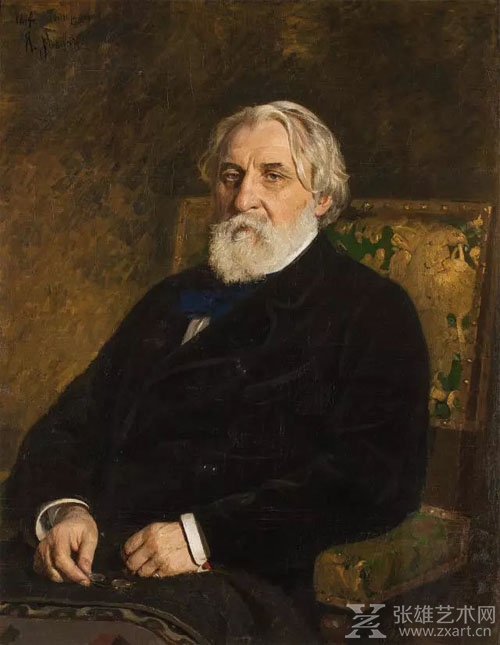 《伊万•谢尔盖耶维奇•屠格涅夫肖像》，伊里亚•叶菲莫维奇•列宾，（1874年）