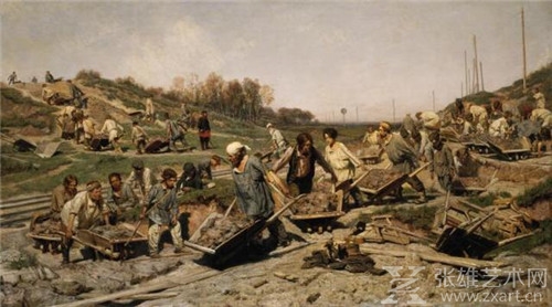《修铁路》，萨维茨基，（1874年）