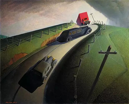 格兰特·伍德，《山脊公路上的死亡》，1935，图片来源：Guardian