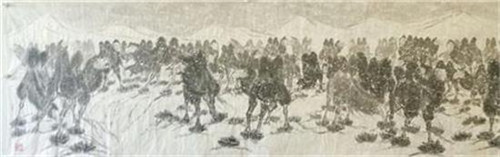 《风雪百驼图》局部图