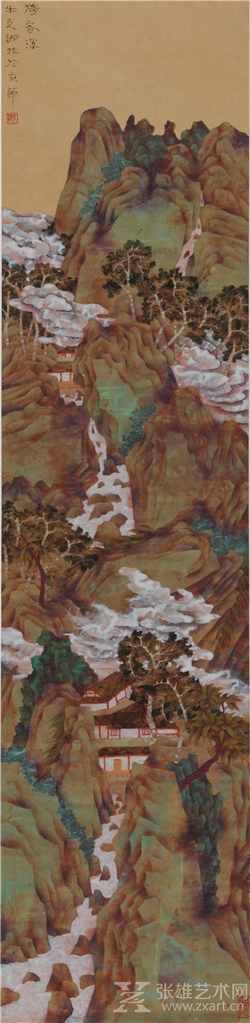 倚春水  136×33cm  工笔重彩  2013年  牛克诚 